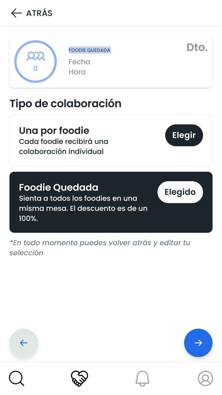 Solofoodies collab creation screen